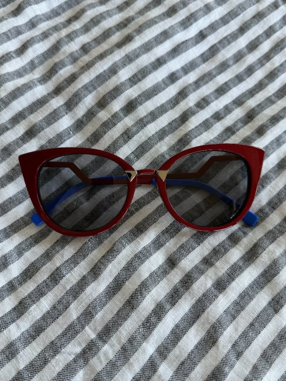 Burgundy & Blue Fendi Cat-Eye 